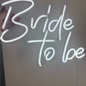 Bride to Be Neon Sign - White